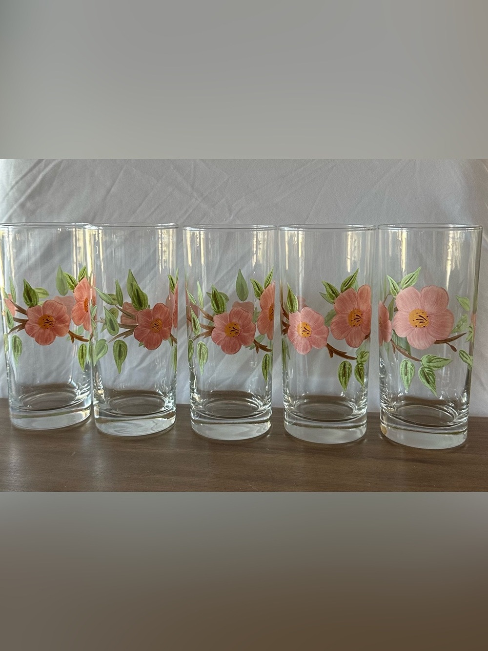 Franciscan Desert Rose Vintage 14 oz Tall Tumbler Drinking Glasses Set of 5